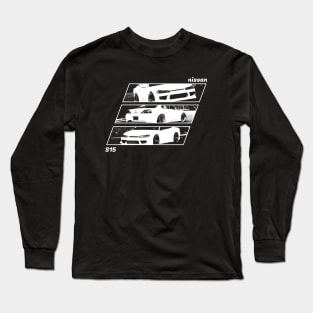 NISSAN SILVIA S15 Black 'N White Archive 2 (Black Version) Long Sleeve T-Shirt